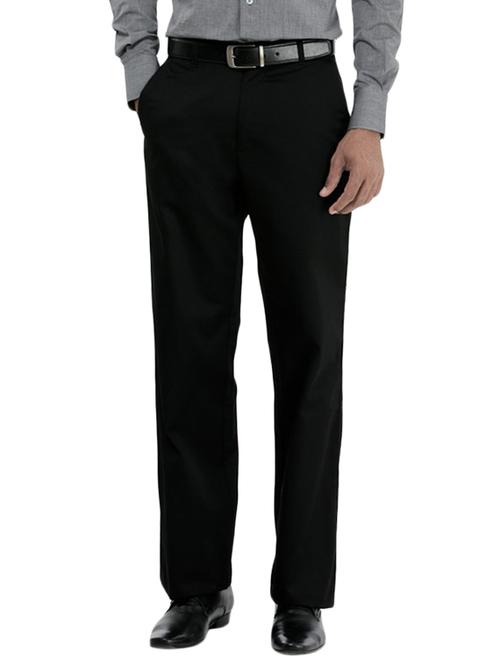 black polyester casual trousers - 10689049 - Very Small Image - 1