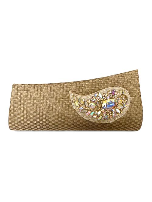 cheered jute clutch with embellished brooch - 1069785 - Very Small Image - 1