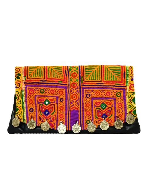 multi leather embroidered clutch - 10716766 - Very Small Image - 1