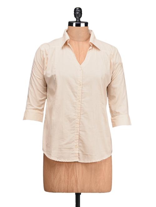 Plain Solid Cotton Shirt - 1073682 - Very Small Image - 1