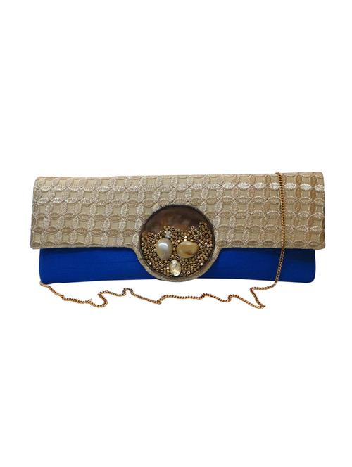blue silk clutch - 10761295 - Very Small Image - 1