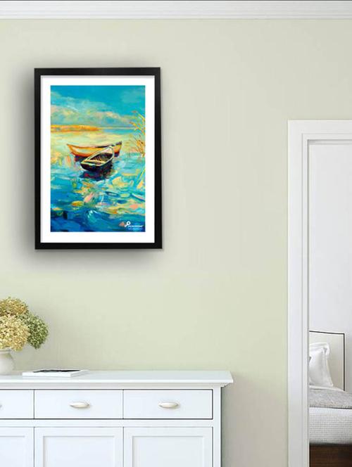 PICKYPOMP Boats in the water Wall Poster Art - Laminated Framed 8x12 Inch - 10762676 - Very Small Image - 1