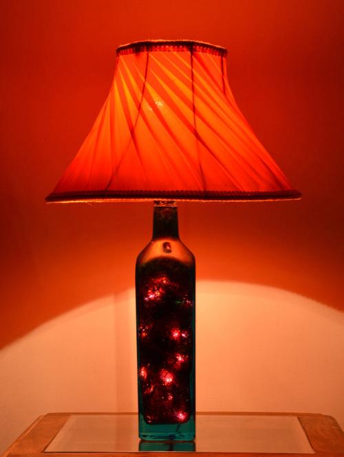 orange and blue decorative bottle lamp - 1077279 - Very Small Image - 1