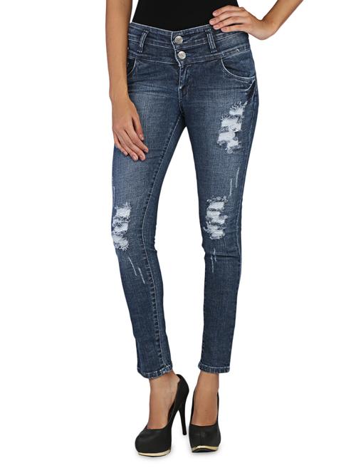 blue denim distressed jeans - 1077552 - Very Small Image - 1