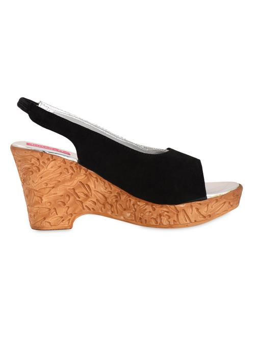 black & silver peep toes wedges - 1079221 - Very Small Image - 1