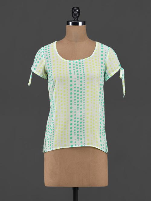 Polka printed sheer georgette top - 1080047 - Very Small Image - 1