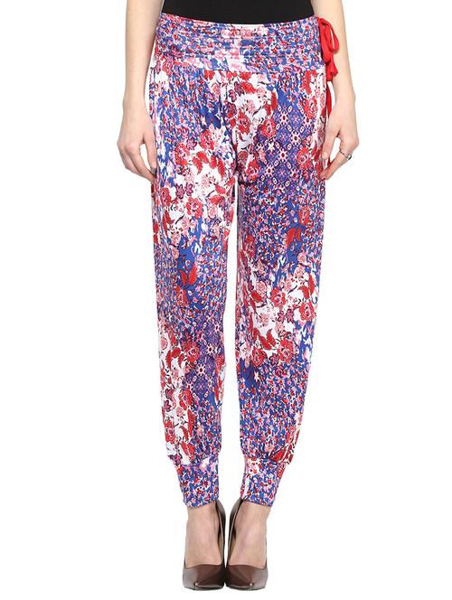 multi colored floral printed harem pant - 10833944 -  Standard Image - 0