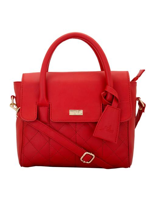 red quilted leatherette handbag with sling - 10846412 - Very Small Image - 1