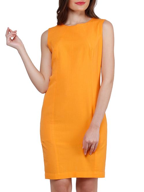 orange linen dress - 10938191 - Very Small Image - 1