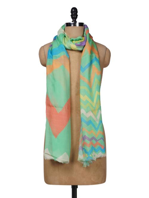 Distorted Chevron Print Cotton-silk scarf - 1096699 - Very Small Image - 1