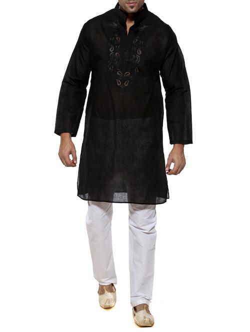 black cotton ethnic wear set - 10987182 - Very Small Image - 1