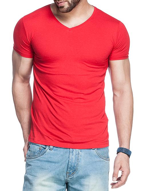 solid red cotton t-shirt - 11049609 - Very Small Image - 1
