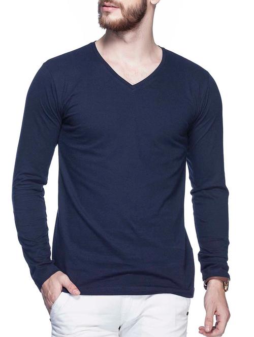 Navy Blue Cotton Tshirt - 11049651 - Very Small Image - 1