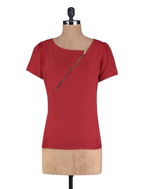 red diagonal zipper top - 1105847 - Very Small Image - 1