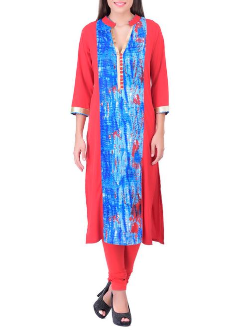 red rayon kurta - 11062994 - Very Small Image - 1