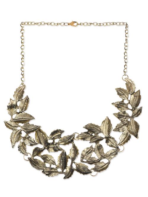 metal alloy clustered leaves n neckpiece - 1109368 - Very Small Image - 1
