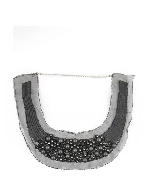 Net and beads bib necklace - 11131 - Very Small Image - 1