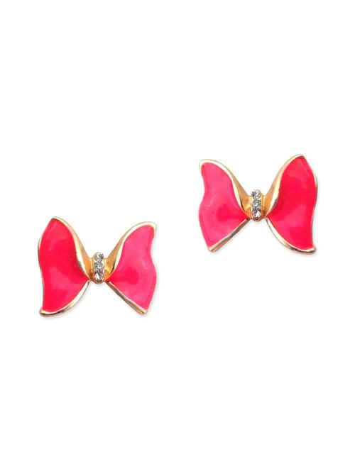 pink metal studs earrings - 11142222 - Very Small Image - 1