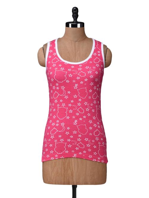 owl silhouette pink sleeveless top - 1115333 - Very Small Image - 1