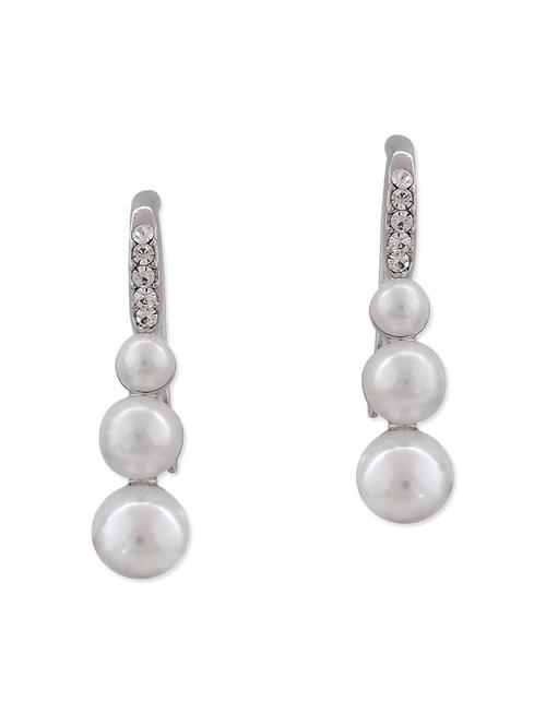 white metal drop earring - 11154028 - Very Small Image - 1