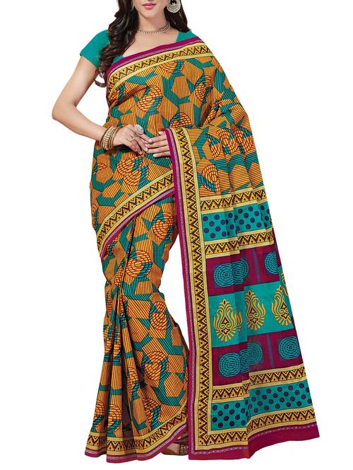 multi colored cotton saree with blouse - 11176146 - Very Small Image - 1