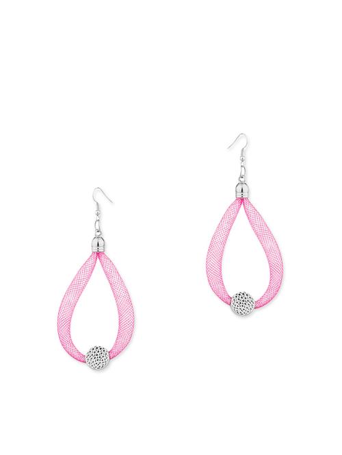 pink metal drop earring - 11227738 - Very Small Image - 1