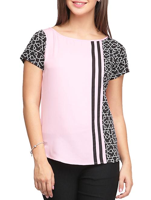 pink color, crepe top - 11300042 - Very Small Image - 1