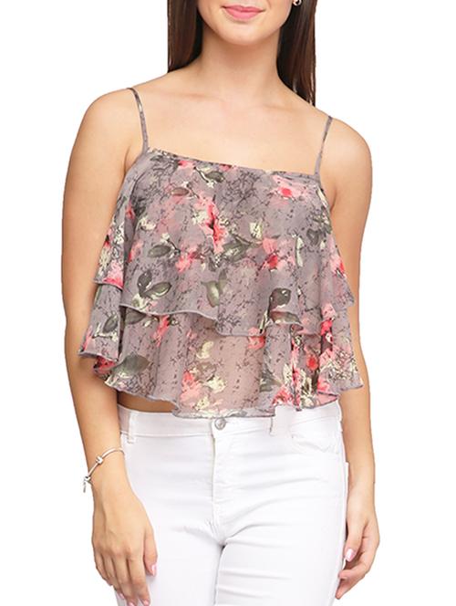 pink chiffon layered top - 11300056 - Very Small Image - 1
