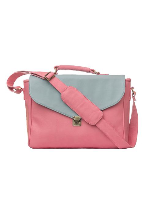 pink and sky blue polyester laptop bag - 11303615 - Very Small Image - 1