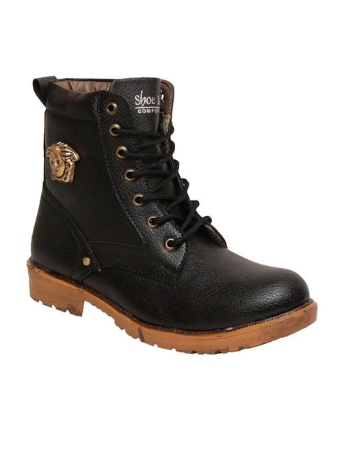 black leatherette high ankle boot - 11312716 - Very Small Image - 1