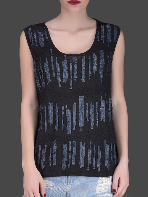 Black sequined short top - 1131493 - Very Small Image - 1