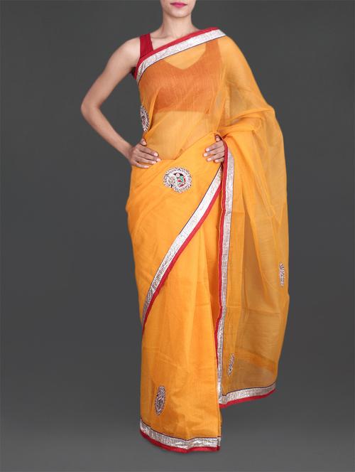 paisley embroidered sheer saree - 1137943 - Very Small Image - 1