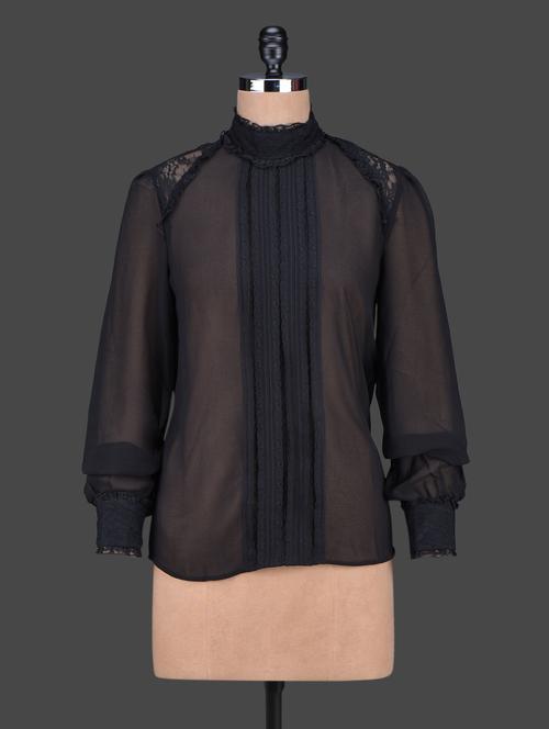 solid black victorian lacy shirt - 1139332 - Very Small Image - 1