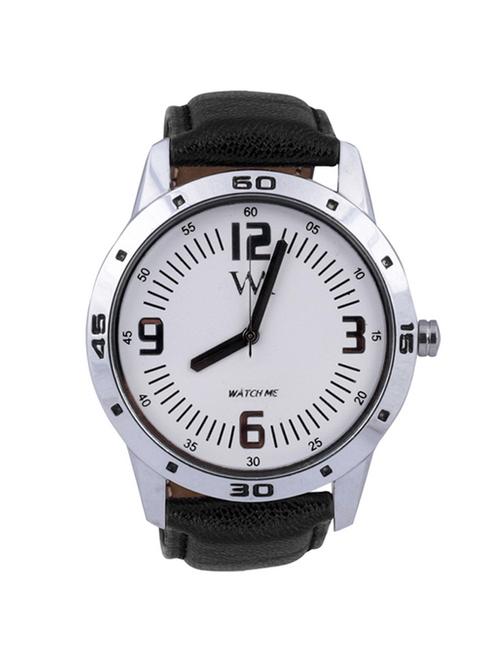 white leatherette men analog watch - 11402147 - Very Small Image - 1