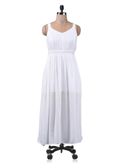 solid white sleeveless maxi dress - 1142115 - Very Small Image - 1