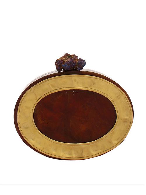 gold and brown metal minaudiere - 11429643 - Very Small Image - 1