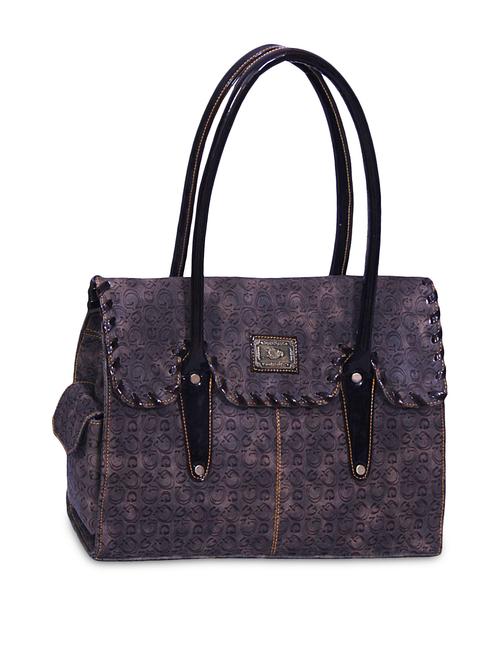 dark grey printed faux leather handbag - 1145001 - Very Small Image - 1
