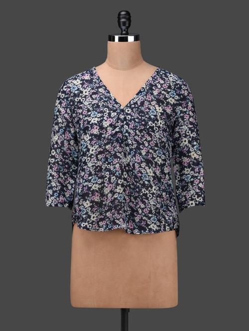 Floral print V-neck Top - 1145215 - Very Small Image - 1