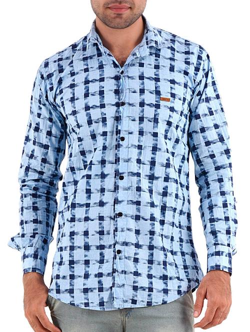 blue linen casual shirt - 11452486 - Very Small Image - 1