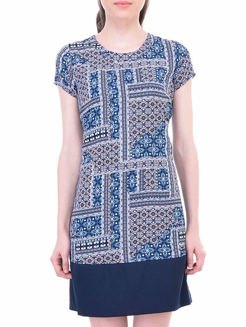 blue polyester shift dress - 11459207 - Very Small Image - 1