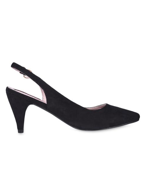 Buckle Lace Black Cone Heel Pumps - 1147795 - Very Small Image - 1