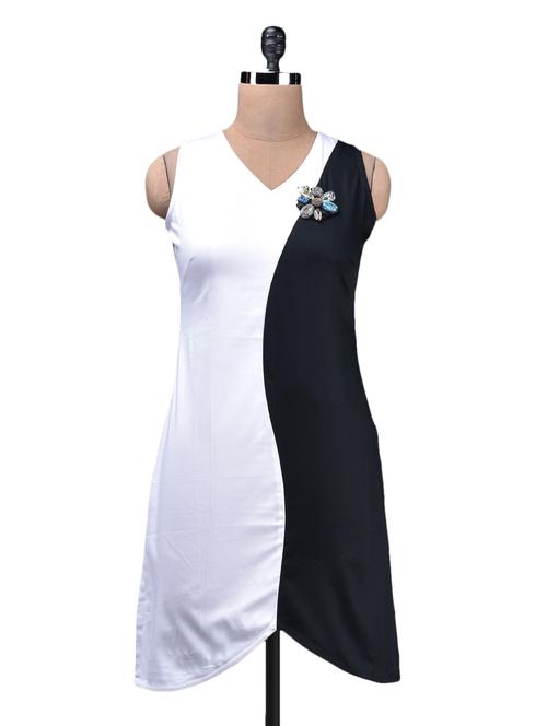 monochrome sleeveless cotton lycra dress - 1148886 - Very Small Image - 1