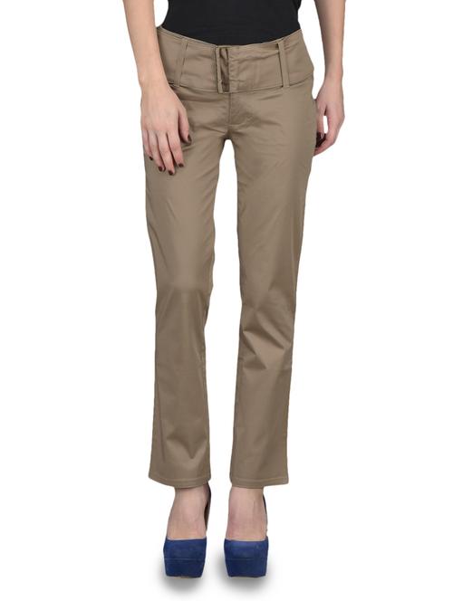 solid beige regular fit trousers - 1149331 - Very Small Image - 1