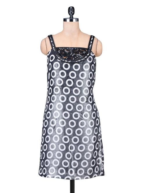 grey printed sleeveless a-line dress - 1149373 - Very Small Image - 1