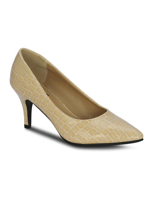 beige leatherette slip on pumps - 11513175 - Very Small Image - 1
