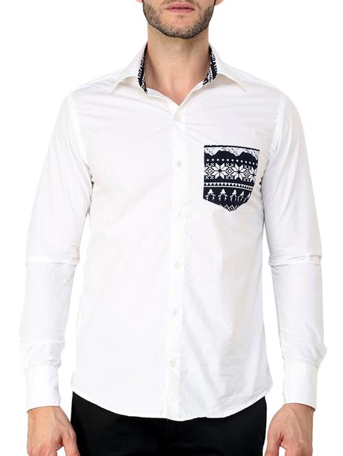 white cotton casual shirt - 11536251 - Very Small Image - 1