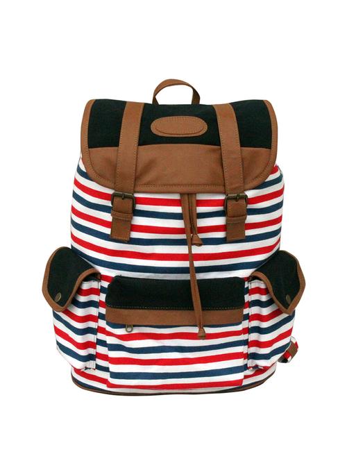 multi color, canvas printed backpack - 11542801 - Very Small Image - 1
