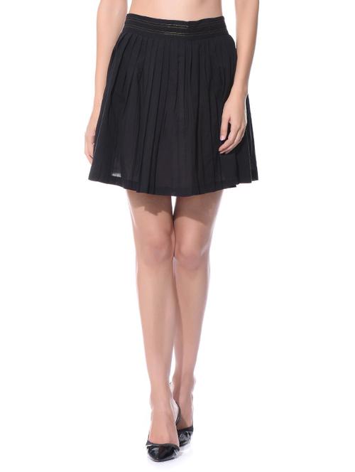 black cotton pleated skirts - 11544247 - Very Small Image - 1