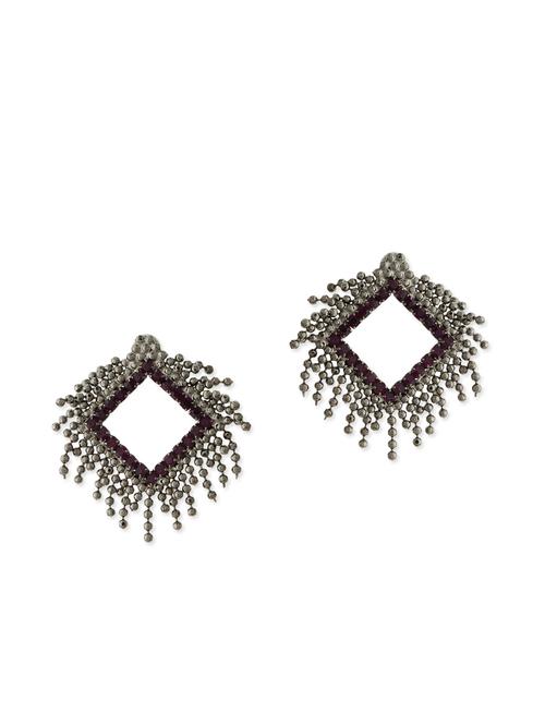 silver metal drop earrings - 11556430 - Very Small Image - 1