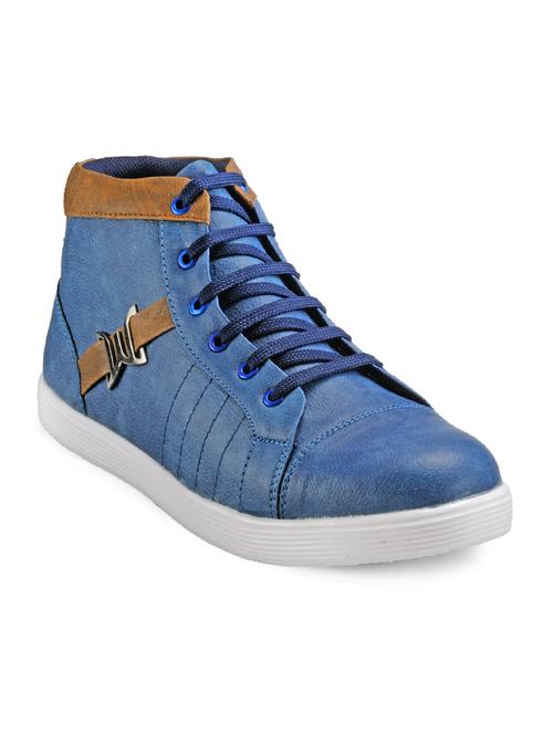 blue leatherette lace up sneaker - 11558130 - Very Small Image - 1